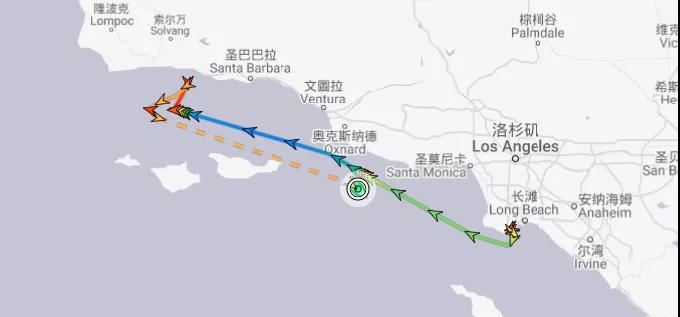 事故丨一艘集装箱船在洛杉矶起火！曾挂靠上海、青岛等国内港口