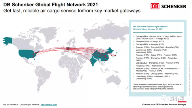 与马士基之争后,DB Schenker又极力拓展航空货运包机,欲抢占Panalpina此前市场