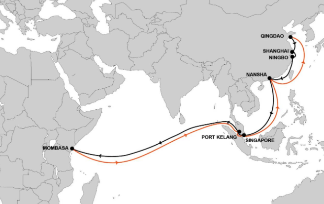 為滿足亞洲主要港口的運力需求，多家船公司聯合推出亞洲-東非新航線服務