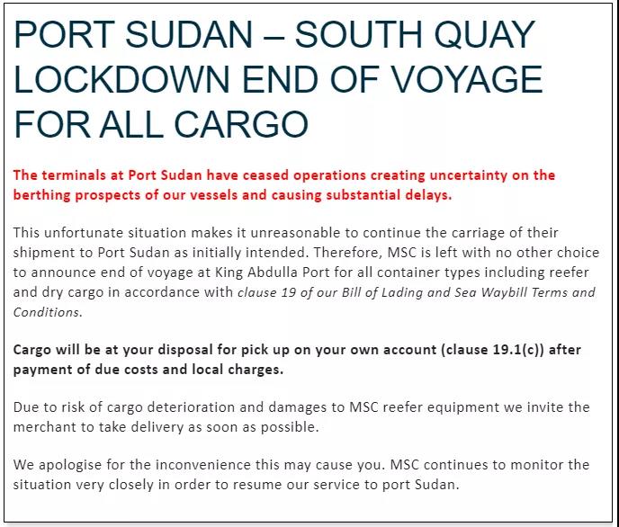预警！这个国家最大港口停止运营，MSC和赫伯罗特宣布停收订舱、停止挂靠！