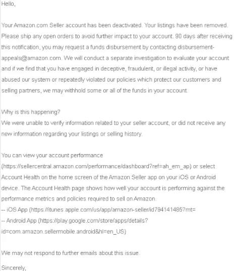 亚马逊”惊魂”邮件下发：一批账号突然挂掉！！！